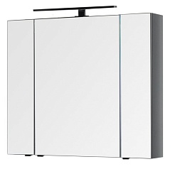 Aquanet Зеркальный шкаф "Эвора 100" серый антрацит – фотография-8