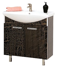 Misty Тумба для умывальника Джулия 85 черная краколет – фотография-1