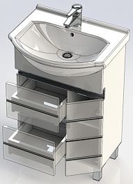 Aquanet Тумба с раковиной "Доминика 55" белая – фотография-5