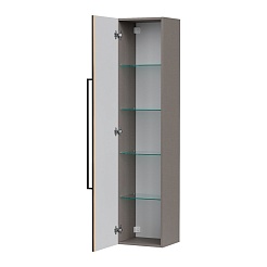 Equil Шкаф пенал Ferro 36 L подвесной лен антрацит/дуб мадера – фотография-2