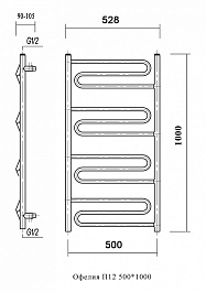 Domoterm Полотенцесушитель Офелия П12 500*1000 – фотография-2