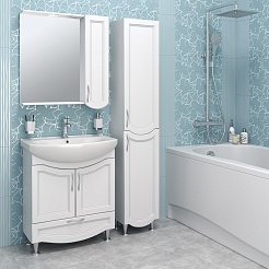 Runo Зеркальный шкаф Неаполь 75 R белый – фотография-4