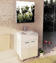 Comforty Зеркальный шкаф Диана 60 R белый – фотография-4