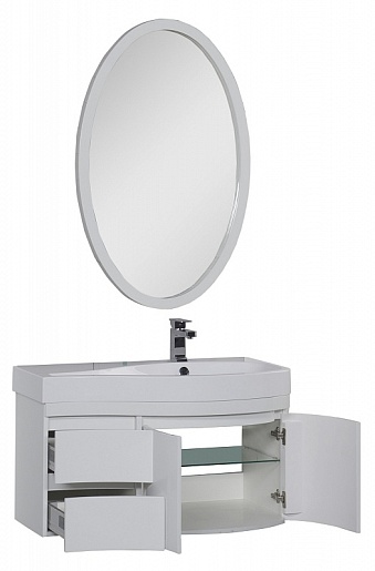 Aquanet Тумба с раковиной Сопрано 2-95 R белая (169633) – картинка-7