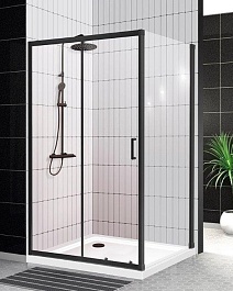 BelBagno Душевой уголок Uno 120/80 UNO-195-AH-1-120/80-C-NERO стекло прозрачное – фотография-1