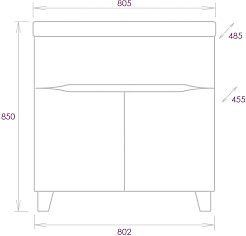Onika Тумба с раковиной Стрим 80.12 (Como) белая – фотография-10