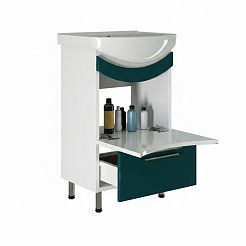 Mixline Тумба с раковиной Радуга 50 белая/зелёная – фотография-2