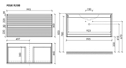 Sancos Тумба с раковиной Folk 100 ergraut soft раковина Grace 101 CN7013 – фотография-3