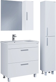 Grossman Мебель для ванной Нео 80 2 ящика белая – фотография-2