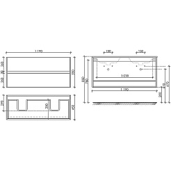 Sancos Тумба с раковиной Urban 120-2 дуб чарльстон раковина Element 121-2 CN7004 – фотография-5