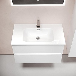 Sancos Тумба с раковиной Urban 80 белый глянец раковина Element 81 CN7005 – фотография-5