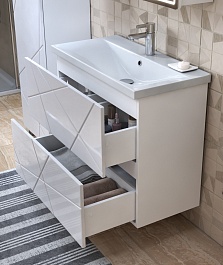 Vigo Тумба с раковиной Geometry 2-800 белая – фотография-3