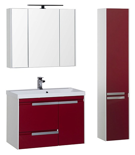 Aquanet Тумба с раковиной "Тиволи 90" бордо – фотография-4