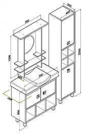 Бриклаер Тумба с раковиной Хоккайдо 75 серая лиственница – фотография-2