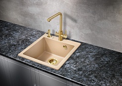 Milacio Мойка кухонная Murcia 46 Cuarzo бежевая – фотография-3