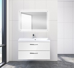 BelBagno Тумба с раковиной AURORA 900 Bianco Lucido, ручки хром – фотография-2