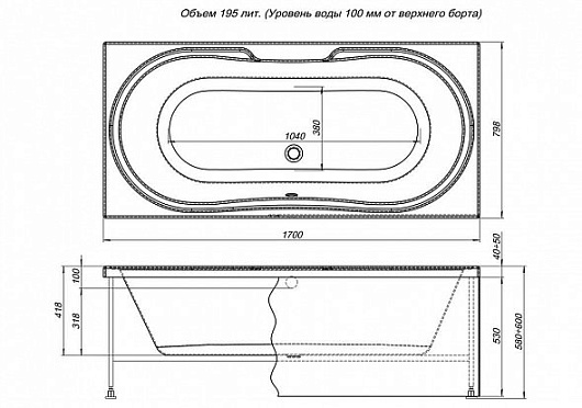 Aquanet Акриловая ванна Valencia 170x80 – картинка-7