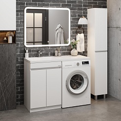 Onika Тумба с раковиной Милтон Нова 120 L под стиральную машину белая – фотография-5