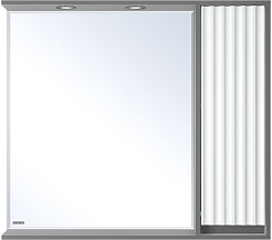 Brevita Зеркальный шкаф Balaton 90 R серый/белый – фотография-1