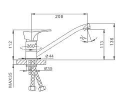 Frap Смеситель для кухни H14 F4214-B хром – фотография-2