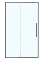 Azario Душевая перегородка Shanghai 140/195 профиль матовый графит стекло прозрачное