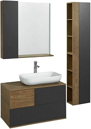Акватон Мебель для ванной Терра 85 дуб кантри/антрацит – фотография-2