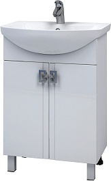 Mixline Тумба с раковиной Квадро 55 белая – фотография-2