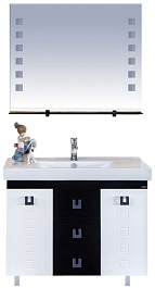 Misty Зеркало для ванной Эллада 100 черная полка – фотография-2