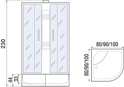 River Душевая кабина Nara XL 100/44 MT – фотография-14
