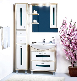 Бриклаер Зеркальный шкаф Бали 75 R светлая лиственница – фотография-2