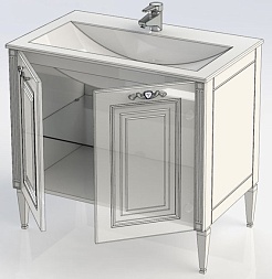 Aquanet Тумба с раковиной Паола 90 белая/серебро (181762) – фотография-6