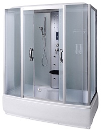 Aqualux Душевой бокс "AQ-4077GFH Quadro-170" матовое/бел.крашенное стекло – фотография-1