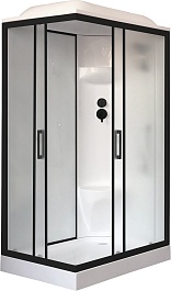 Royal Bath Душевая кабина HP RB 8120HP6-WC-BL-R 120x80 R стекло матовое профиль черный матовый – фотография-1