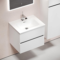 Sancos Тумба с раковиной Urban 60 белый глянец раковина Element 61 CN7001 – фотография-3