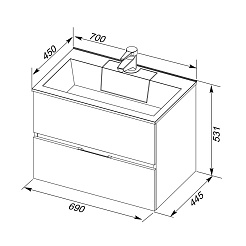 Aquanet Тумба с раковиной "Алвита 70" сливочная – фотография-2