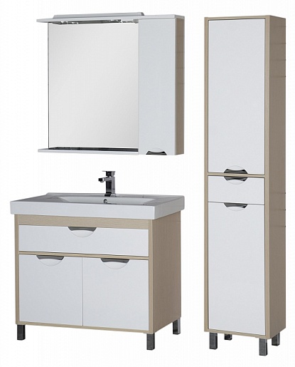 Aquanet Зеркальный шкаф "Гретта 100" светлый дуб (173988) – картинка-5