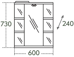 СанТа Зеркальный шкаф Герда 60 фацет свет – фотография-5