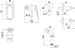 Lemark Гигиенический душ Bronx LM3719GM со встраиваемым смесителем графит – фотография-7