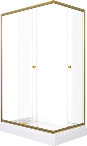 Triton Душевой уголок Вента-Голд 120x80 стекло прозрачное профиль золото с поддоном – фотография-2