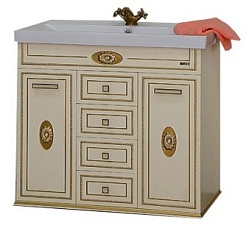 Misty Тумба для умывальника Roma 75 бежевая патина – фотография-1