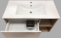 Comforty Тумба с раковиной Гамбург 90 подвесная белая/дуб сонома – фотография-3