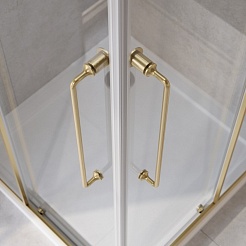 Cezares Душевой уголок Relax 304 RELAX-304-A-2-100-C-BORO 100x100 профиль брашированное золото стекло прозрачное – фотография-6