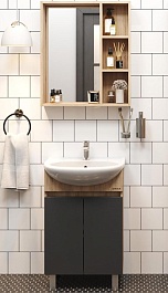 Onika Мебель для ванной Милтон 60 серая/дуб сонома – фотография-1