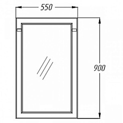 Opadiris Зеркало для ванной Омега 55 слоновая кость – фотография-2