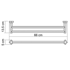 WasserKRAFT Штанга для полотенец двойная "Aller K-1140" – фотография-3