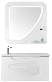 Водолей Мебель для ванной "Арнелла Капля 100" белая, ящик – фотография-1