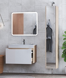 Vigo Мебель для ванной Grani 600-0-1 подвесная белая/дуб сонома – фотография-3