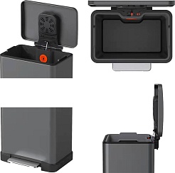 WeltWasser Ведро для мусора WW Lassy TG 12L серое матовое – фотография-3