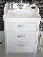 Kerama Marazzi Тумба с раковиной Pompei 60, 3 ящика, белая