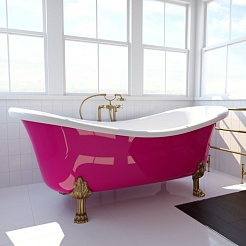 Фэма Ванна из литьевого мрамора Габриэлла, опоры бронза – фотография-4